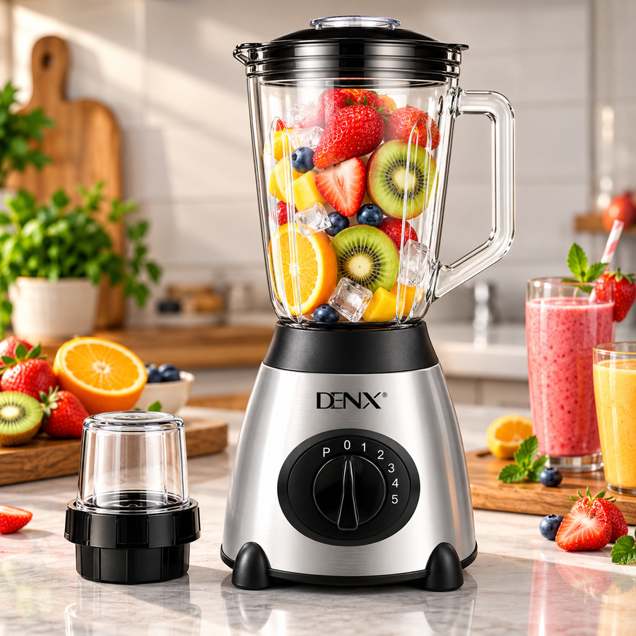 DENX 2800W 1.5L Glass Blender with Grinder Cup