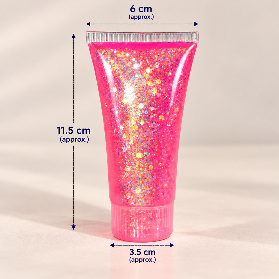 Pink Glitter Tube Hard Squishy Toy