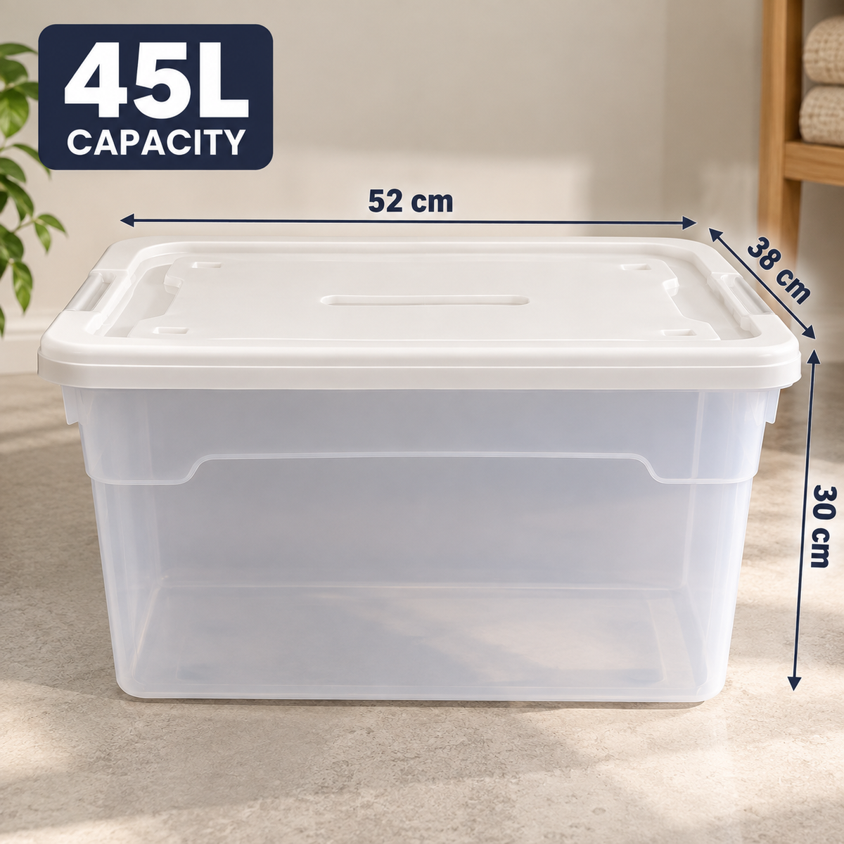 45L Large Storage Box with Lid