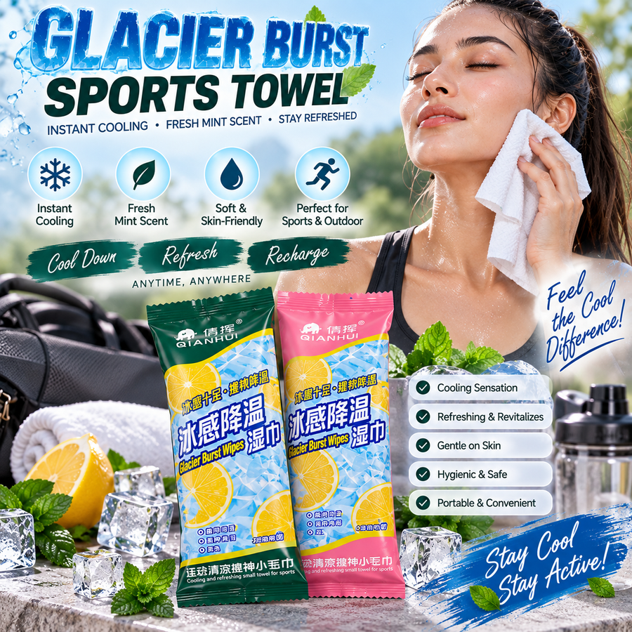 Cooling Refreshing Sports Wet Wipes Pack of 10