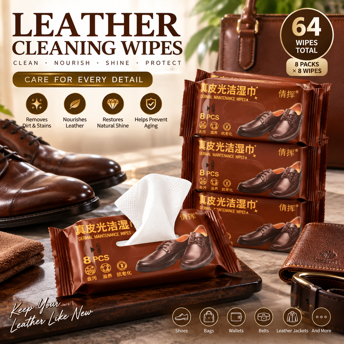 Everyday Cleaning Wipes for Leather and Regular Shoes