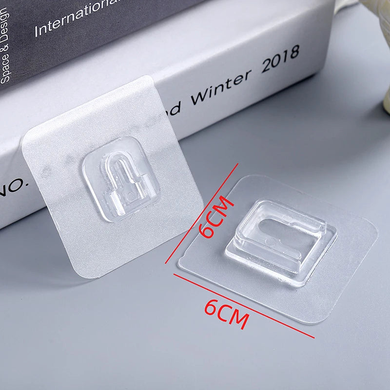 Transparent Self Adhesive Wall Hook Heavy Duty Waterproof Wall Hook 6 × 6 cm