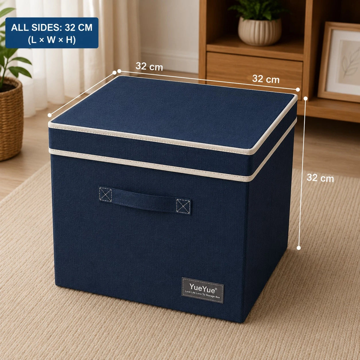Fabric Storage Box Foldable Organizer Storage Cube Clothes Blanket Toy Storage Bin Closet Shelf Organizer Home Storage Basket With Lid