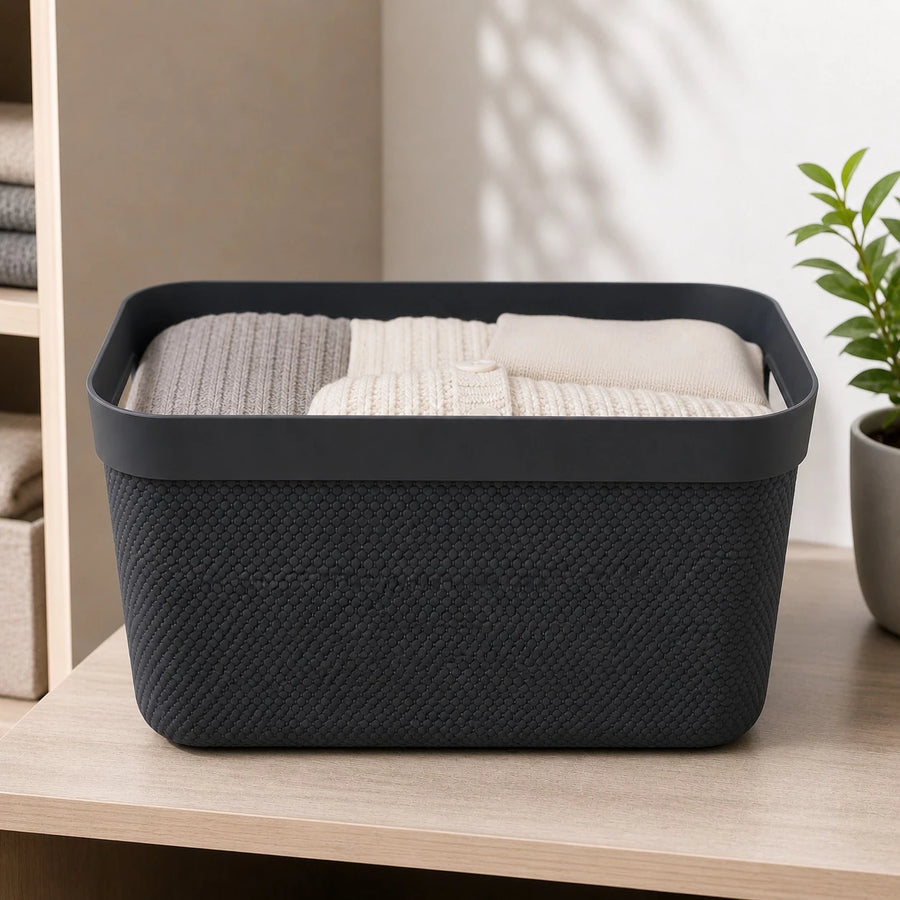 Rotho Jive Box Storage Basket Set Plastic Organizer Boxes A5 Size 5L Swiss Design BPA Free Stackable Storage Containers
