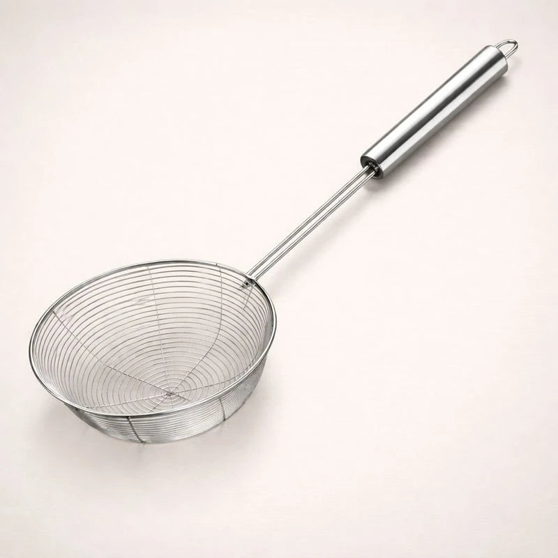 Stainless Steel Wire Skimmer Spoon for Frying, Fries & Oil Straining – Kitchen Spider Strainer, Large, 46 cm, 17.5 cm, 6.5 cm