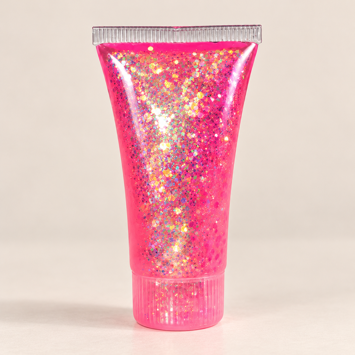 Pink Glitter Tube Hard Squishy Toy