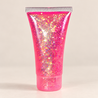 Pink Glitter Tube Hard Squishy Toy