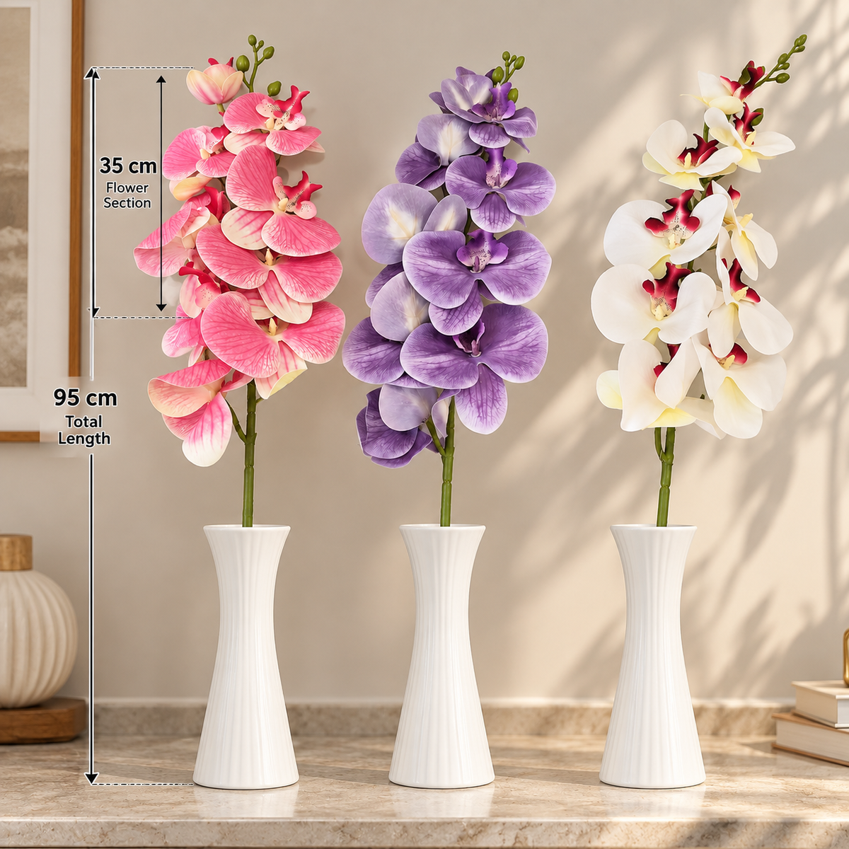 Artificial Orchid Flower Stem 95 cm