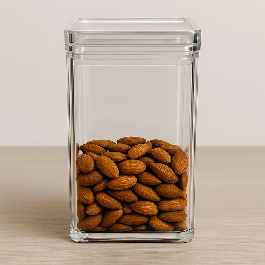 Transparent Square Acrylic Airtight Food Storage Container 720ml Kitchen Countertop Pantry Organizer Box