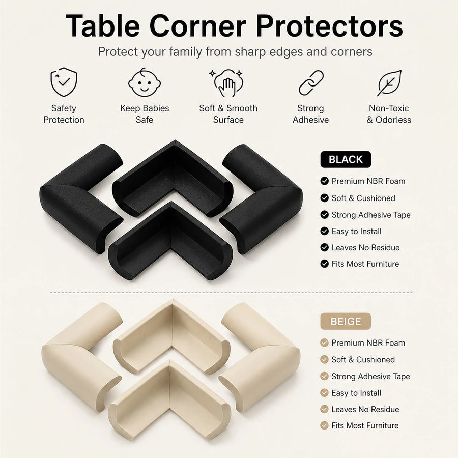 Table Corner Protectors Set Of 4 Soft Foam Edge Guards With Adhesive Tape Baby Safety Furniture Protection