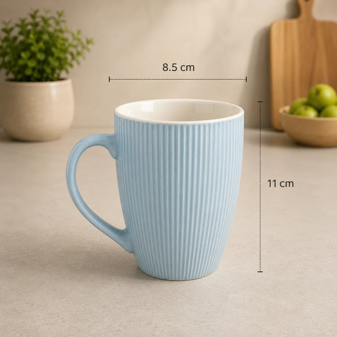 Ribbed Ceramic Coffee Mug Tea Mug Porcelain Mug Modern Kitchen Mug