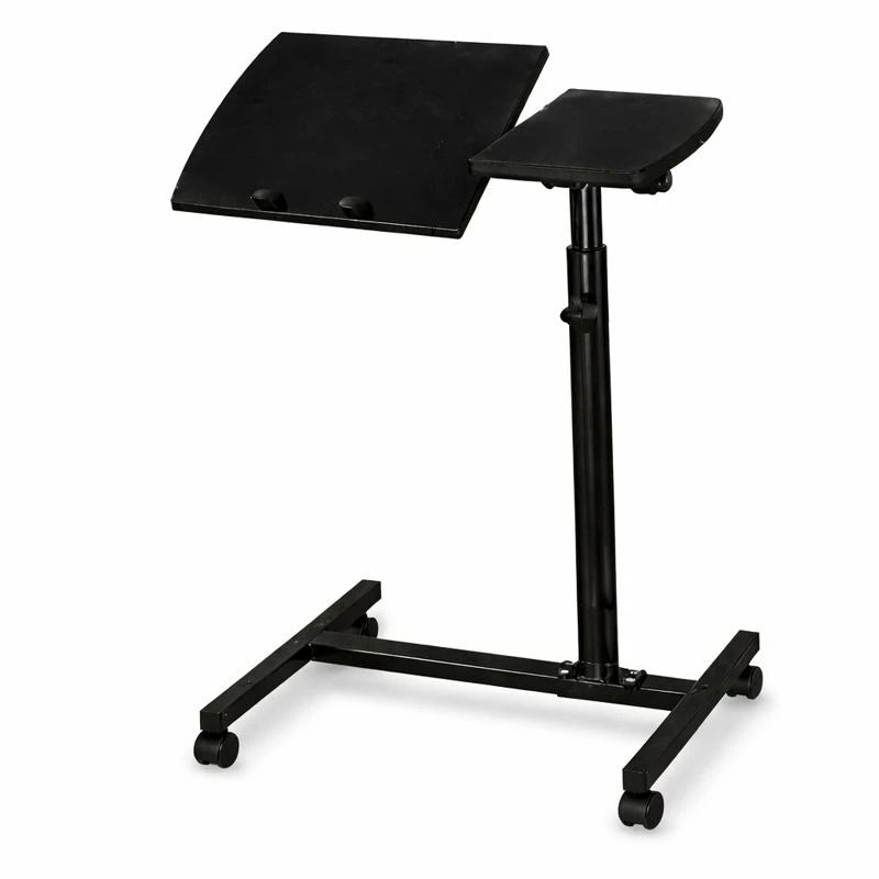 Adjustable Rolling Laptop Stand – Mobile Laptop Desk with Mouse Tray, Height-Adjustable Computer Table for Bed, Sofa & Office