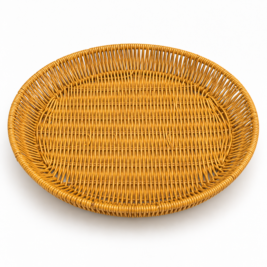 Round Woven Rattan Serving Tray Available in 7 Sizes