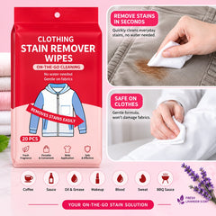 Clothing Stain Remover Wipes Portable 64 PCS