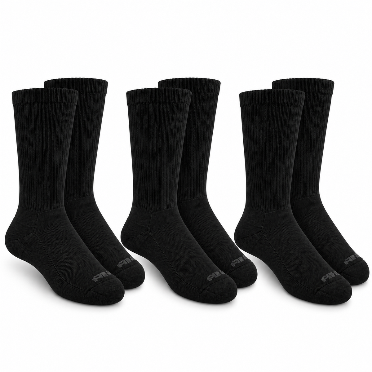 AND1 Men's Crew Socks – Set of 3 Pairs Black