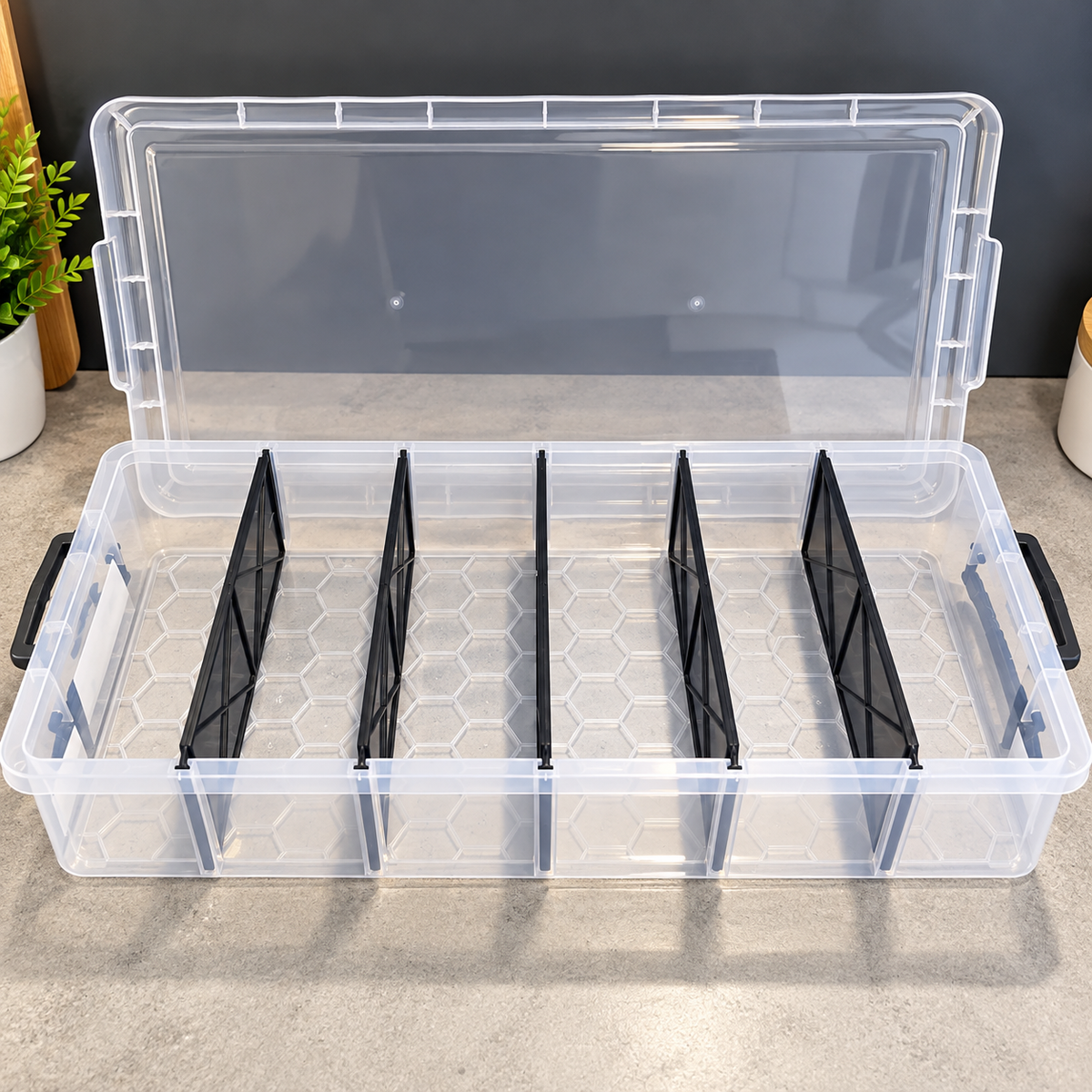 10L 6 Compartment Storage Box with Removable Dividers
