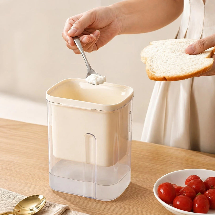 Yogurt Strainer Container Labneh Maker Greek Yogurt Strainer Clear Plastic Food Storage Box Fridge Organizer Kitchen Draining Container