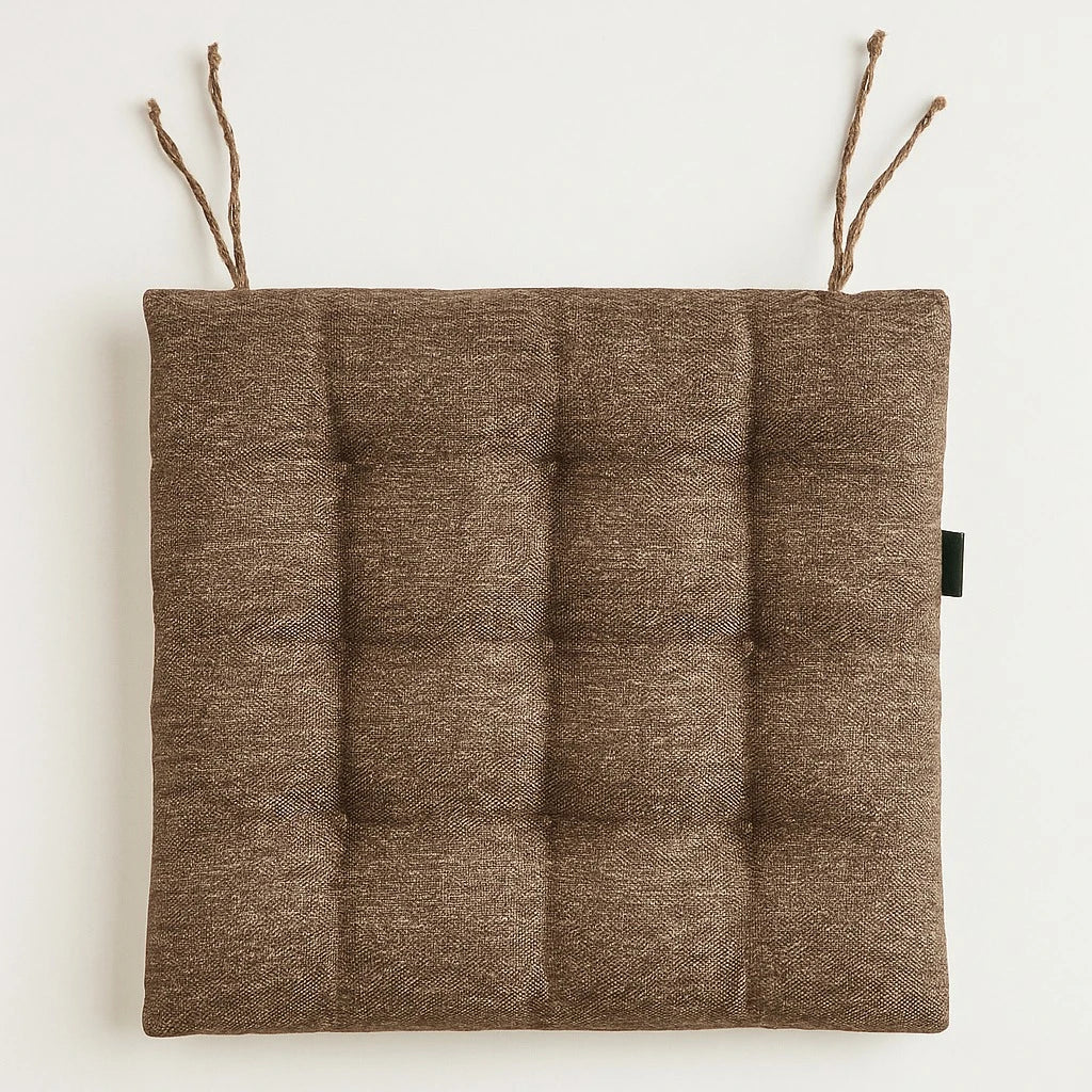 Premium Tufted Tweed Chair Cushion 40x40 cm Thick Padded Seat Cushion for Dining Kitchen and Home Chairs