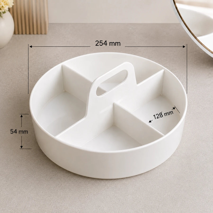 Makeup Organizer Rotating Vanity Tray Bathroom Counter Organizer Detachable Stackable 360 Degree Rotation