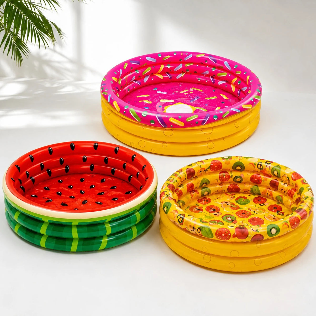 Kids Inflatable Pool Assorted Fruit Watermelon Donut Print Garden Swimming Pool Summer Water Play Pool