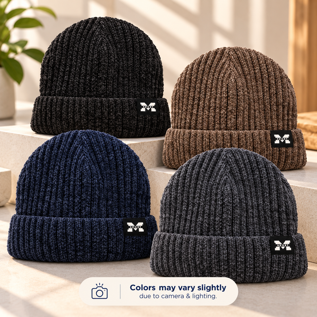 M Sport Ribbed Knitted Winter Beanie Hat
