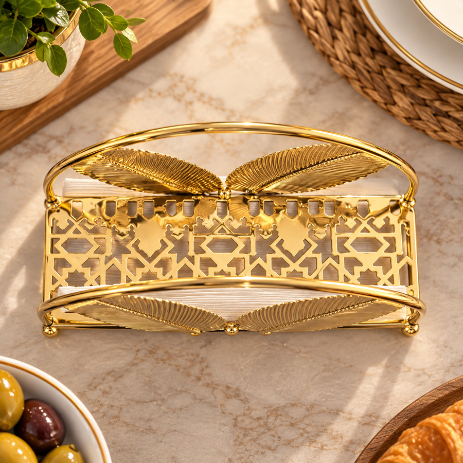 Gold Leaf Decorative Napkin Holder
