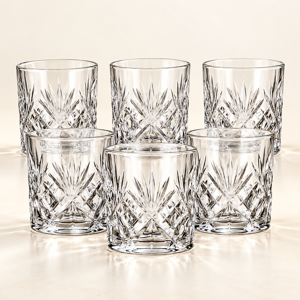 6 Piece Crystal Look Glass Tumbler Set 340 mL