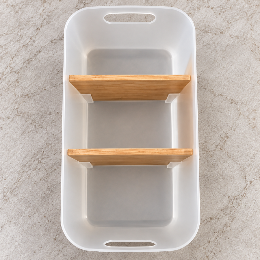Multi Purpose Storage Basket with Bamboo Dividers