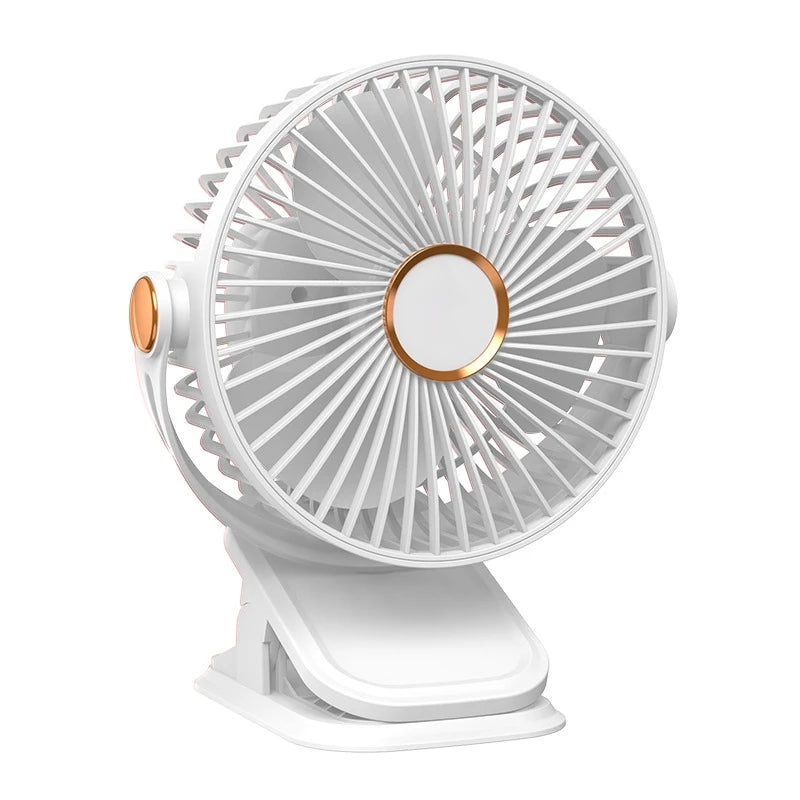 Portable Multi-Function Clip Fan 5 Speeds, 360° Adjustable, Rechargeable Desk & Hanging Fand