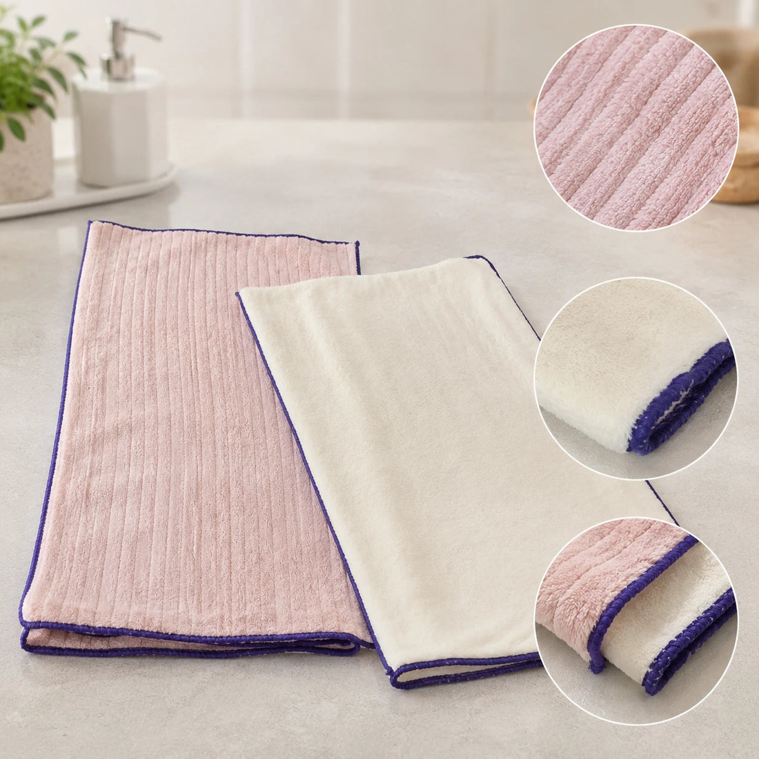 Multipurpose Cleaning Towels 75 × 34 cm Soft Highly Absorbent Reusable Cleaning Cloths for Kitchen Bathroom & Home