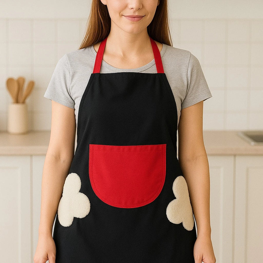 Apron with Flower Accents