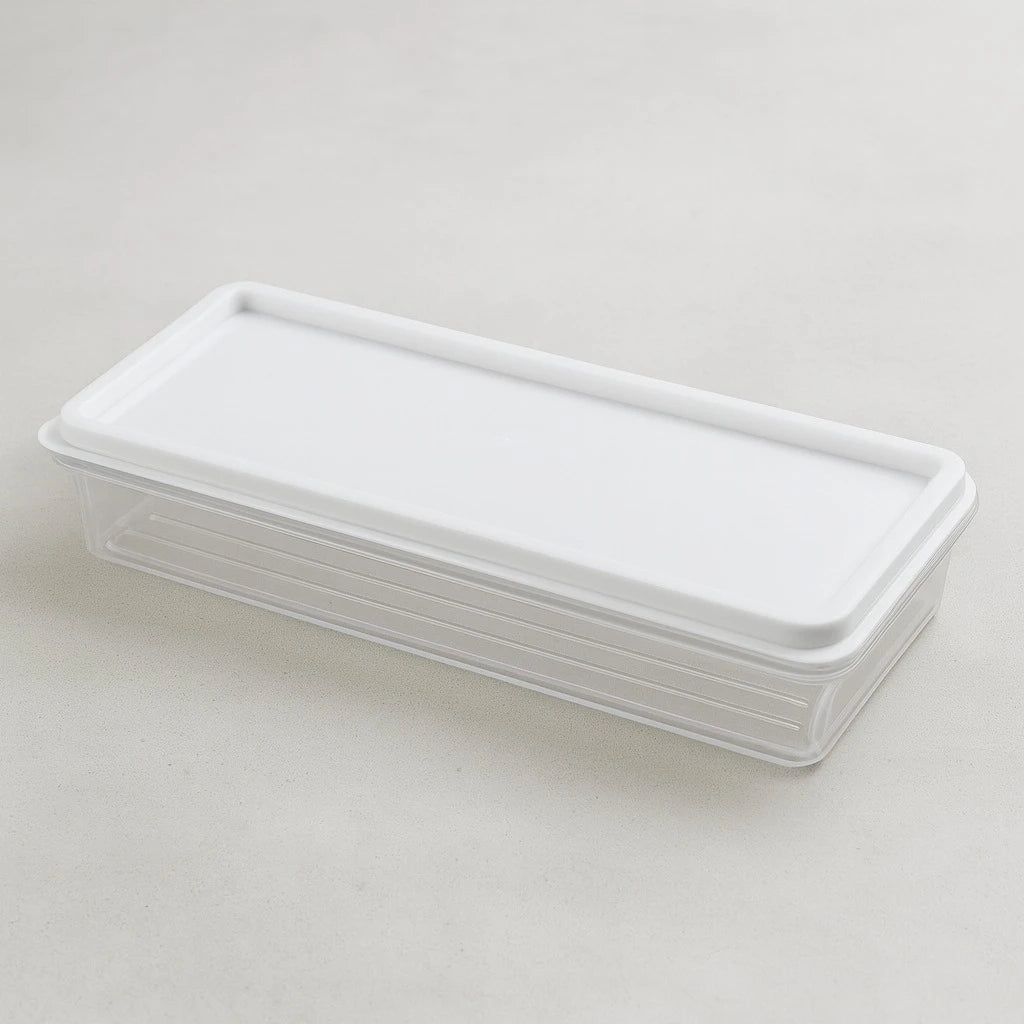 Slim Storage Container Narrow Food Storage Solution for Pantry Organization Refrigerator and Kitchen Storage