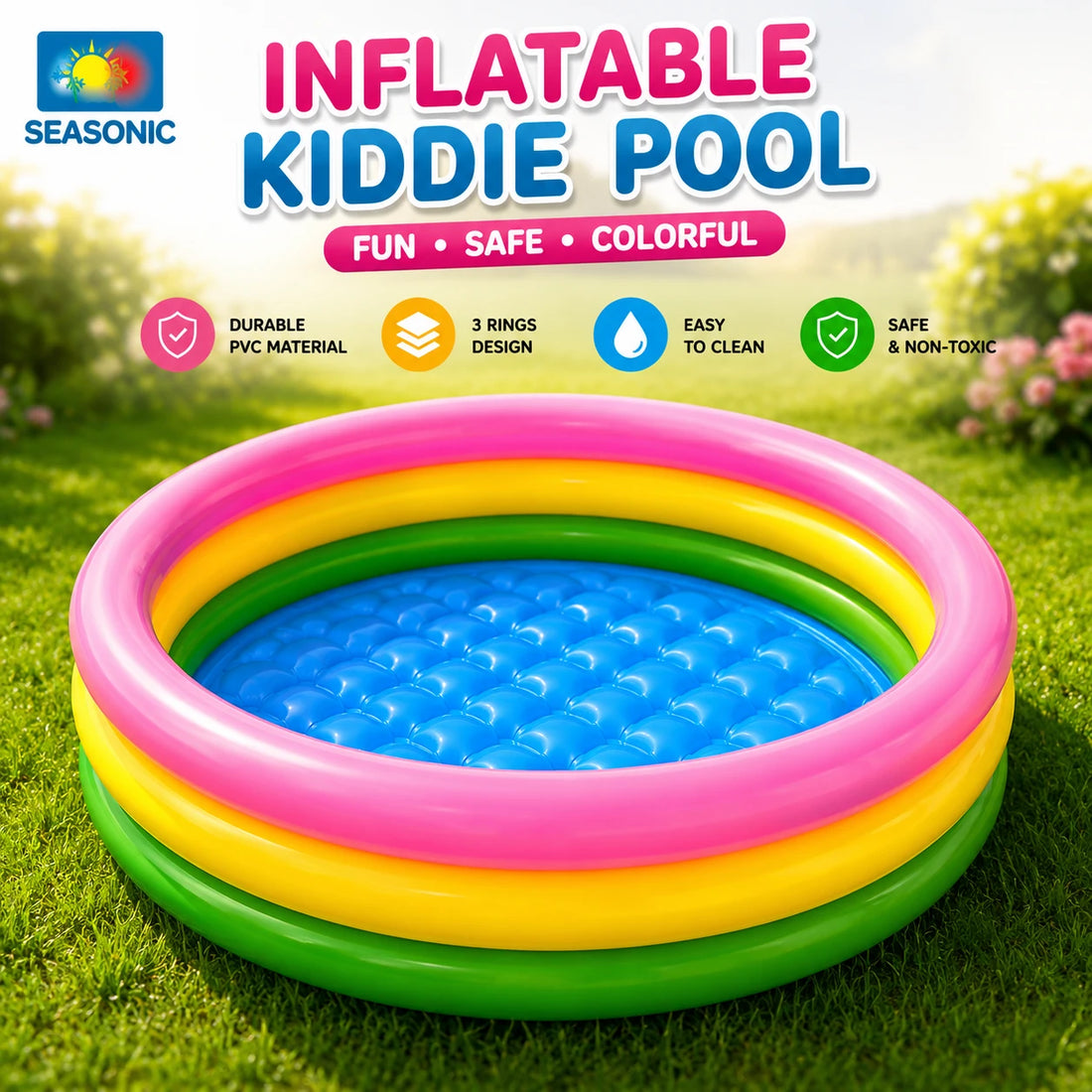 Inflatable Kiddie Pool Family Garden Swimming Pool Children Water Play Pool