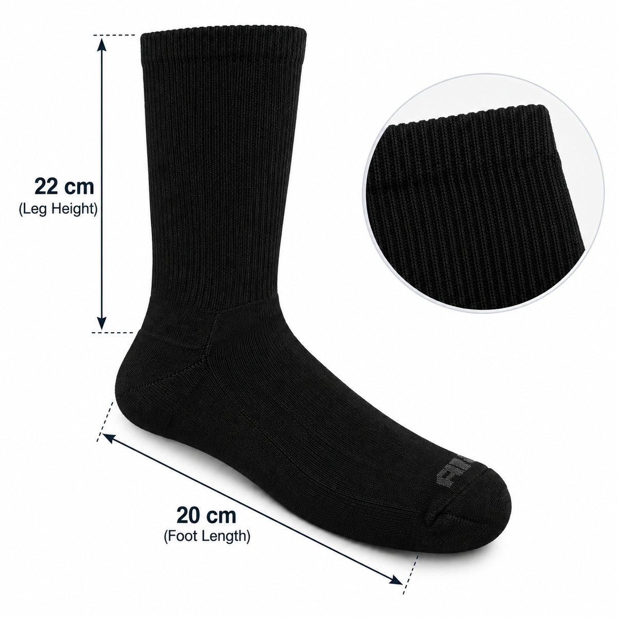 AND1 Men's Crew Socks – Set of 3 Pairs Black