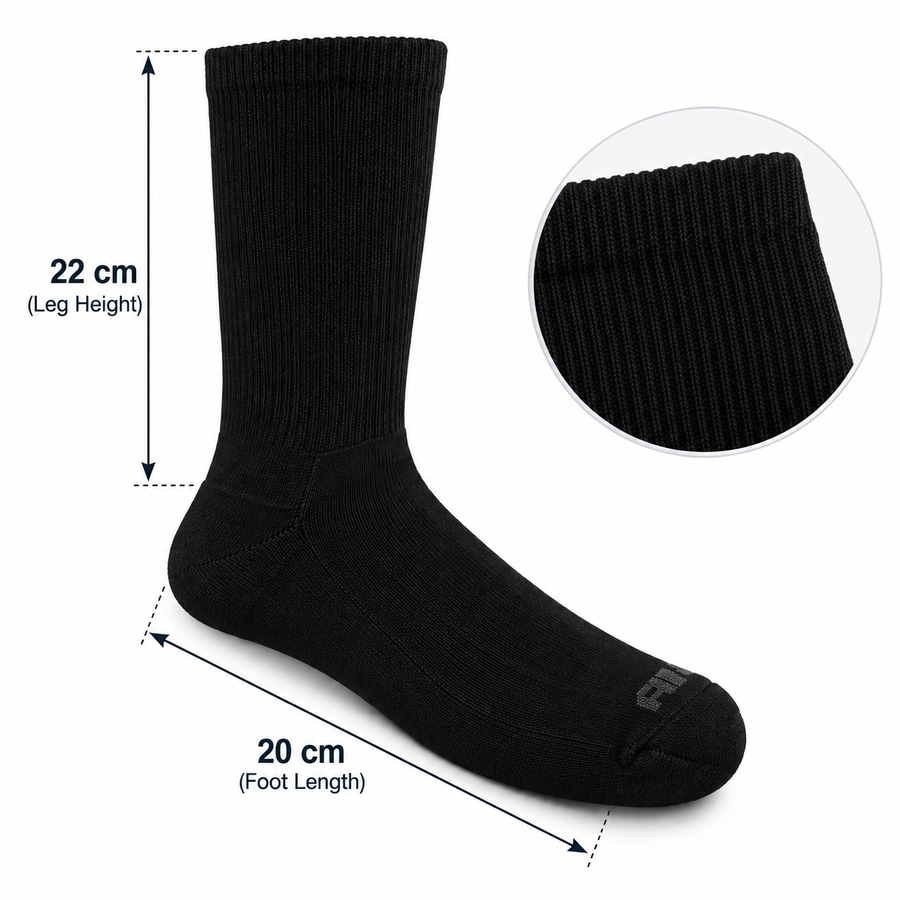 AND1 Men's Crew Socks – Set of 3 Pairs Black