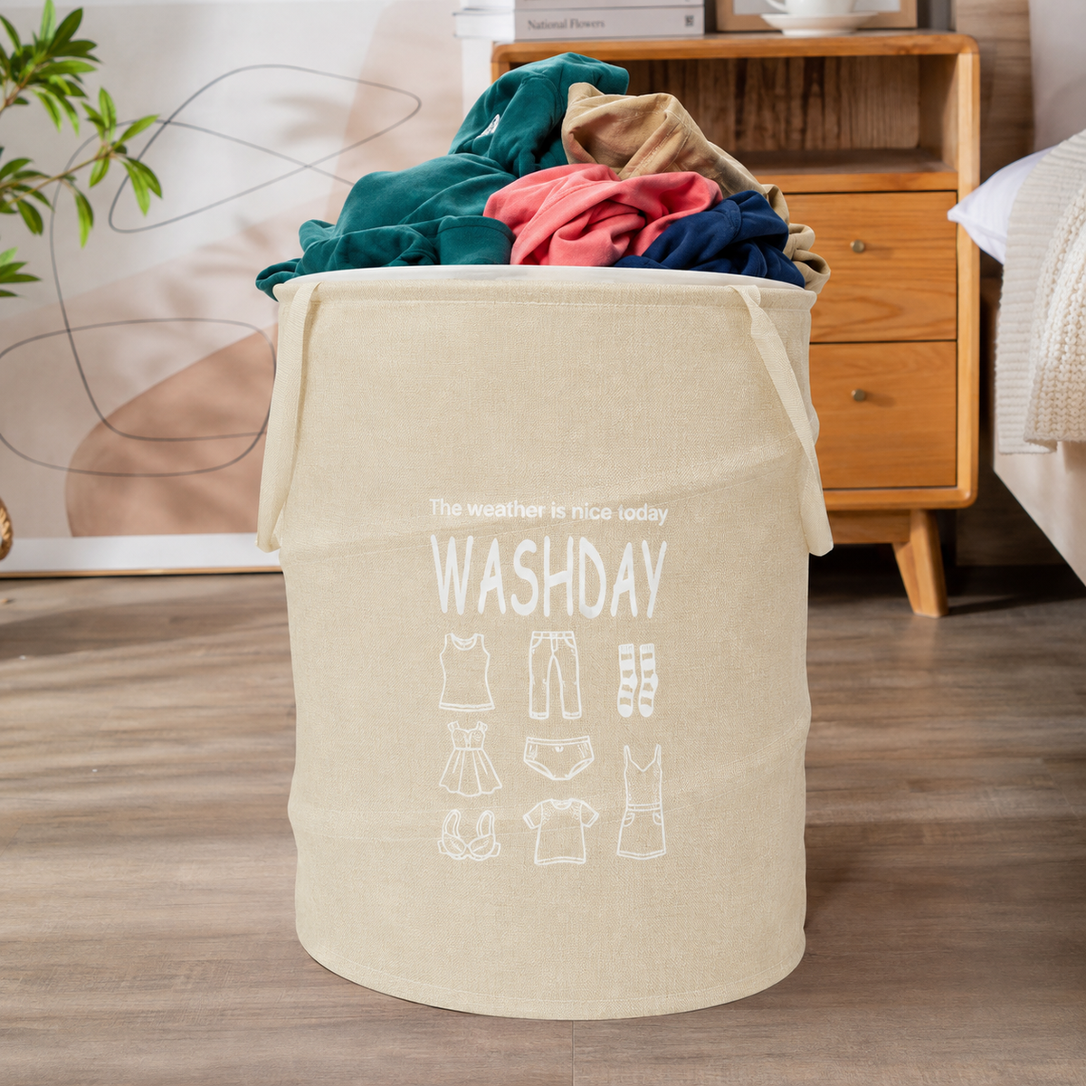 Round Foldable Laundry Basket