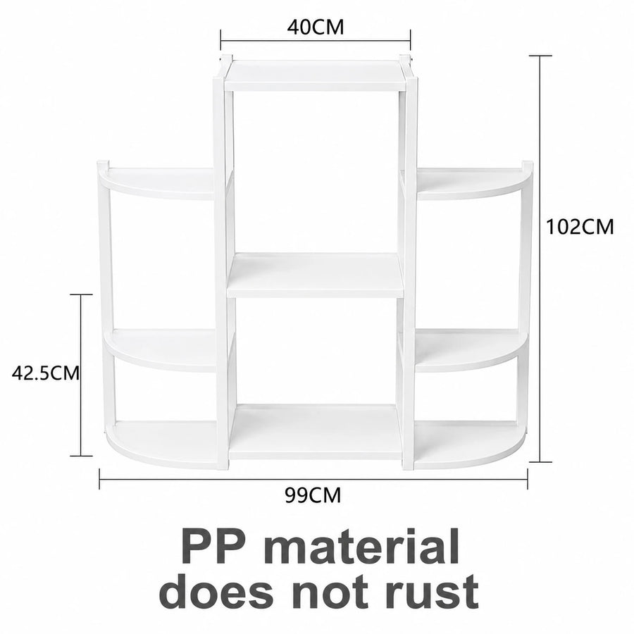 Flower Frame White Multi Tier Plant Stand Shelf Indoor Outdoor Flower Pot Organizer Decorative Garden Balcony Living Room Plant Rack