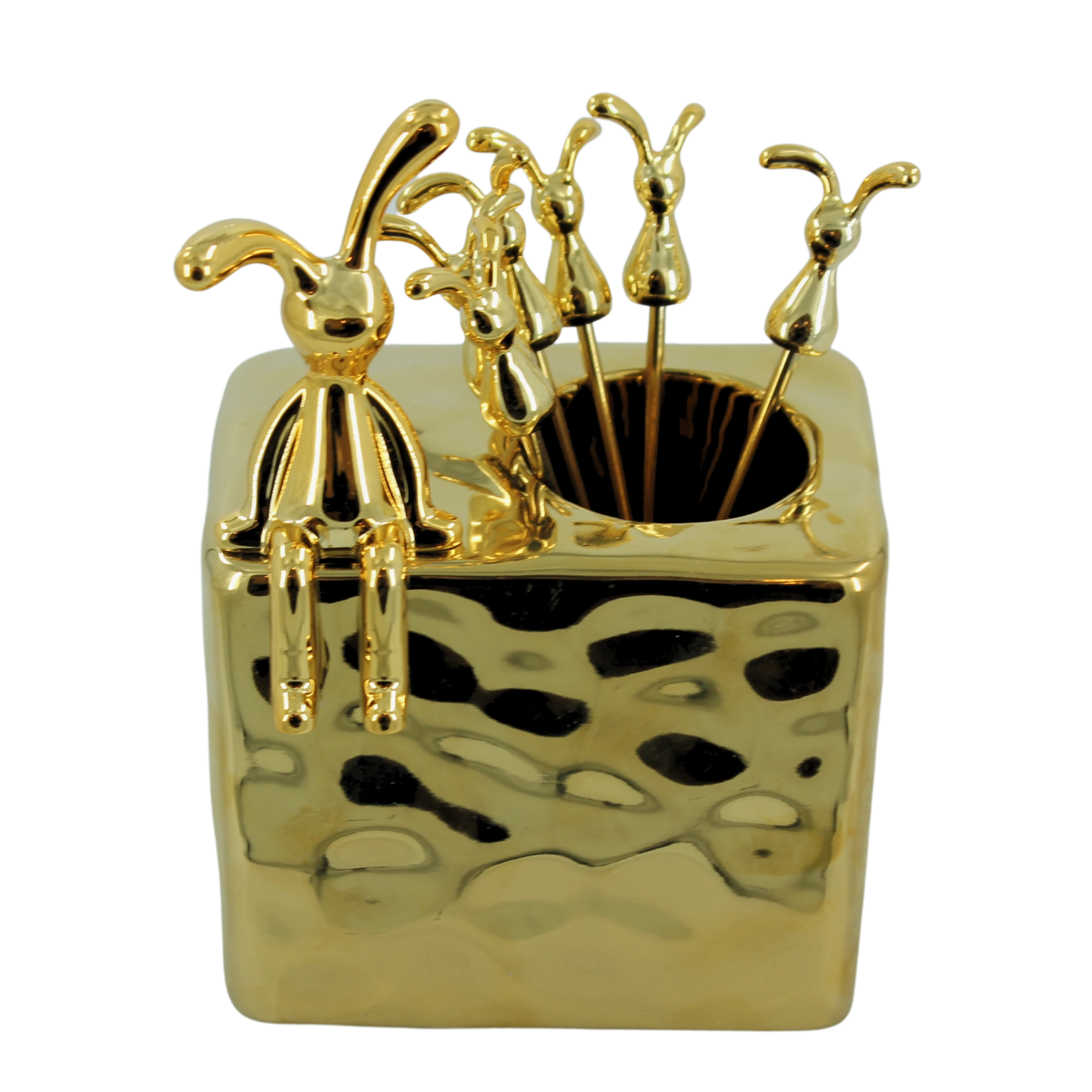 Golden Bunny Fork Set