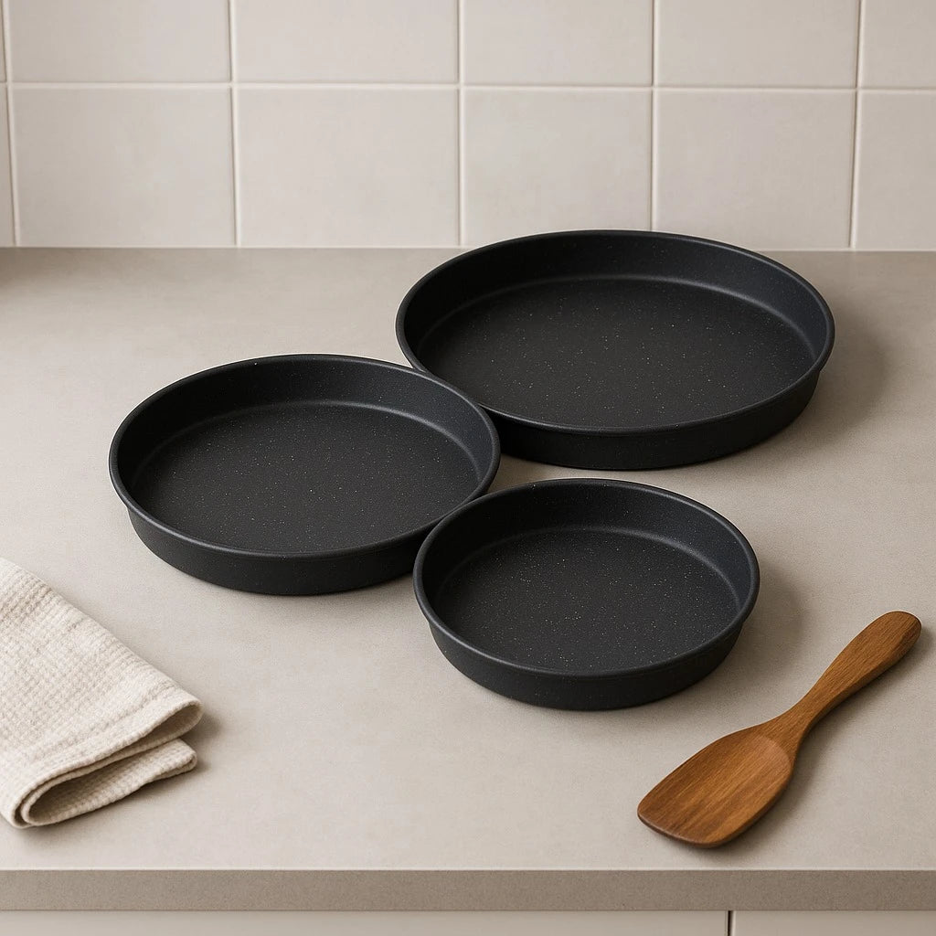Non Stick Speckled Oven Tray Cookware Set Baking Roasting Cooking Kitchen Bakeware Food Prep Cookware Trays