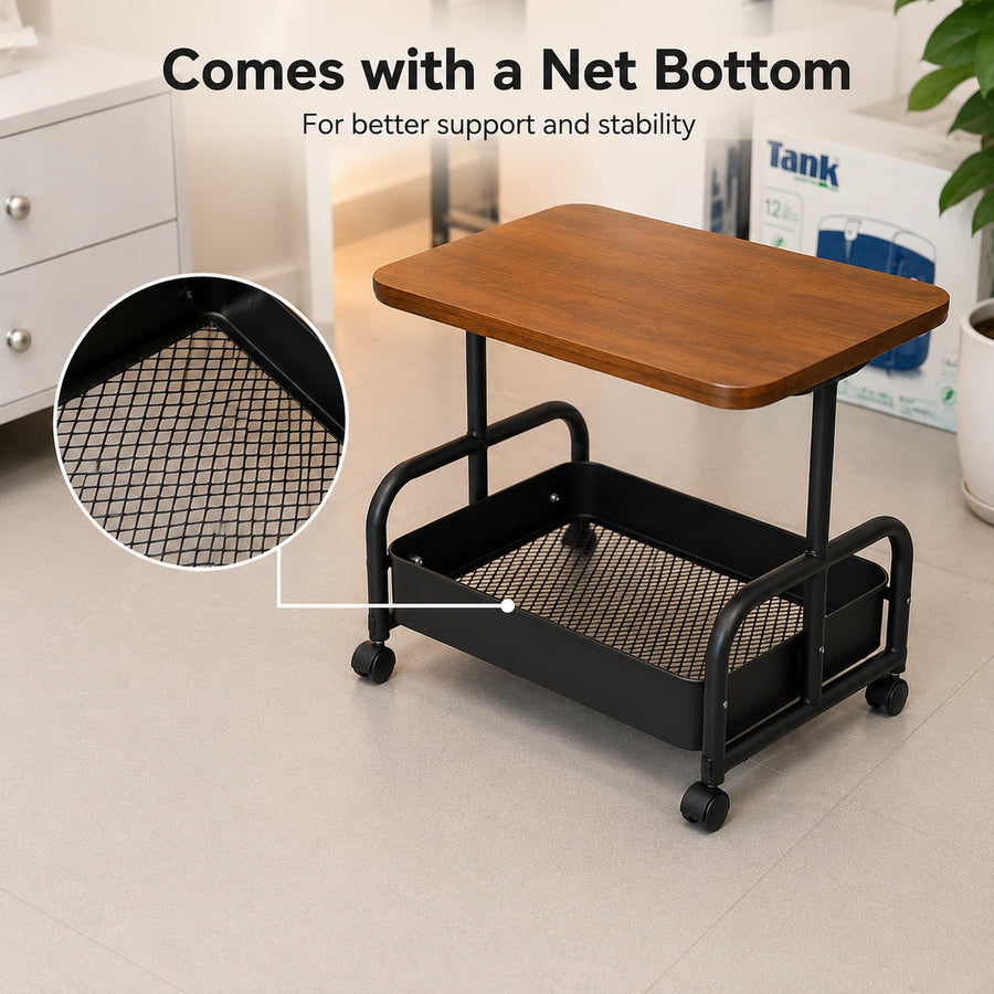 Side Table Storage Rack Rolling Utility Table Bedside Cart Sofa Side Table Coffee Table Mobile Storage Rack