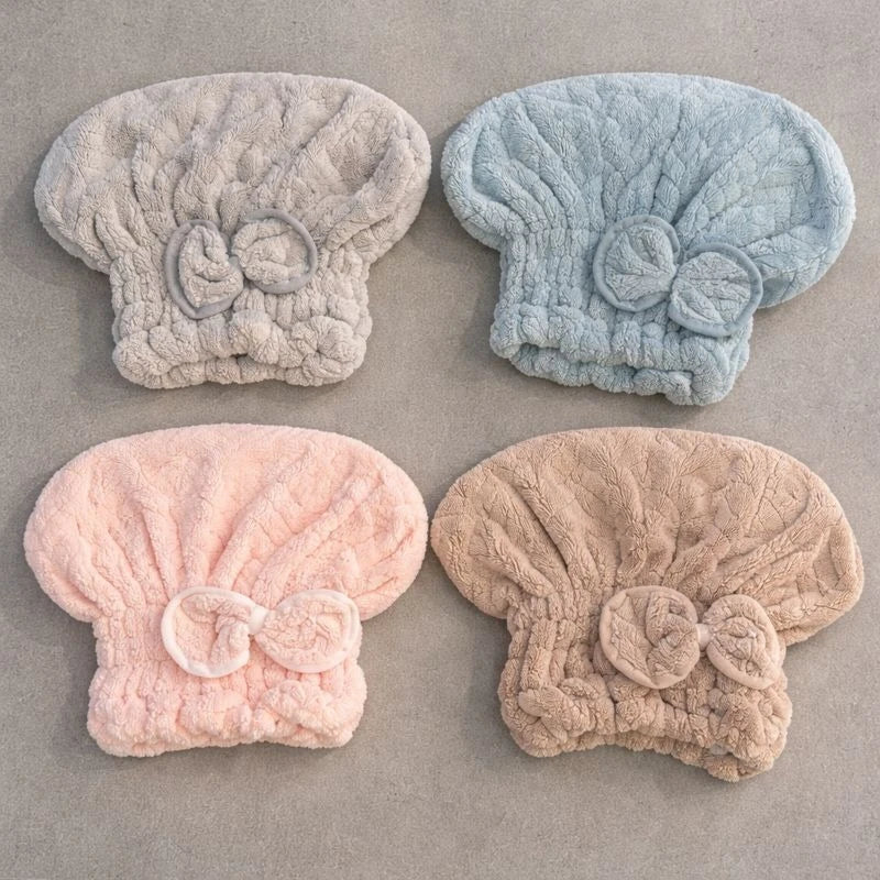 Cotton Turban Dry Hair Travel Cap Soft Absorbent Shower Bath Hair Towel hair styler - Image 2