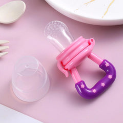 4 Piece Baby Silicone Food Feeder Pacifier and Teether Set for Fruit and Puree Feeding