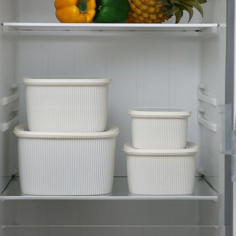 4 Piece Kitchen Food Storage Container Set with Translucent Lids
