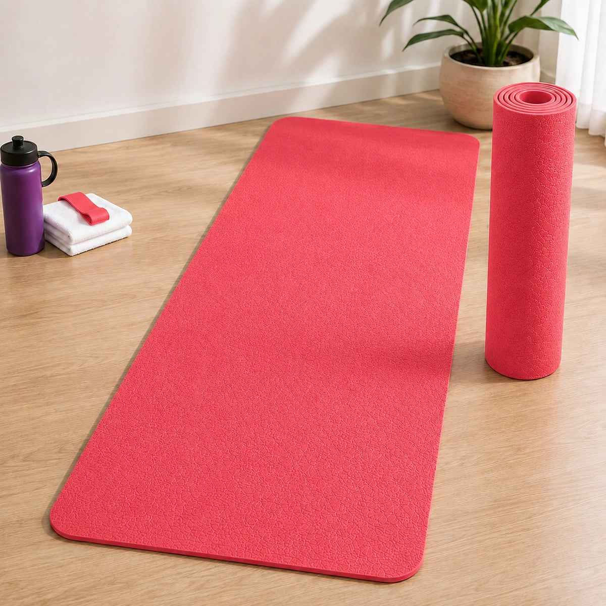 Yoga Mat Non Slip Fitness Exercise Pilates Workout Training Mat Pink Gym Sports