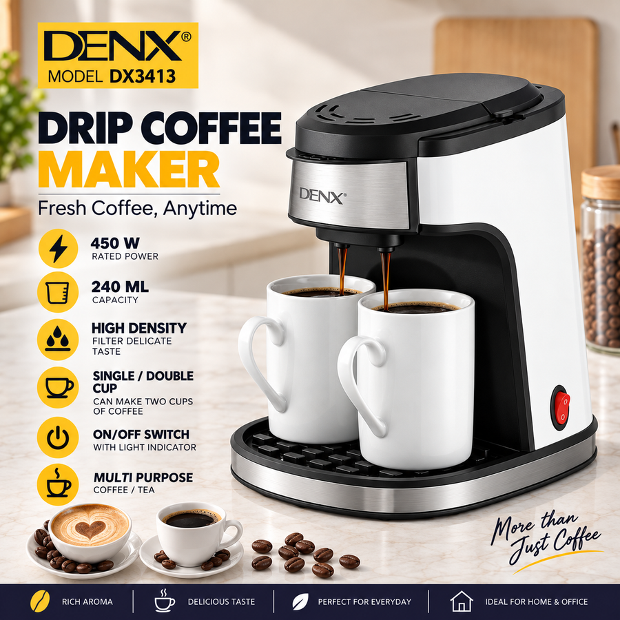 DENX Double Cup Drip Coffee Maker