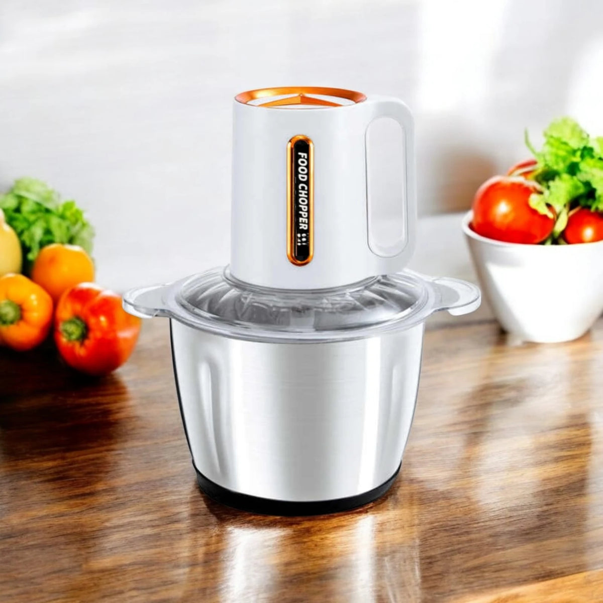 Electric Food Processor 500W Kitchen Chopper Blender Vegetable Cutter Stainless Steel Multi Function Kitchen Appliance