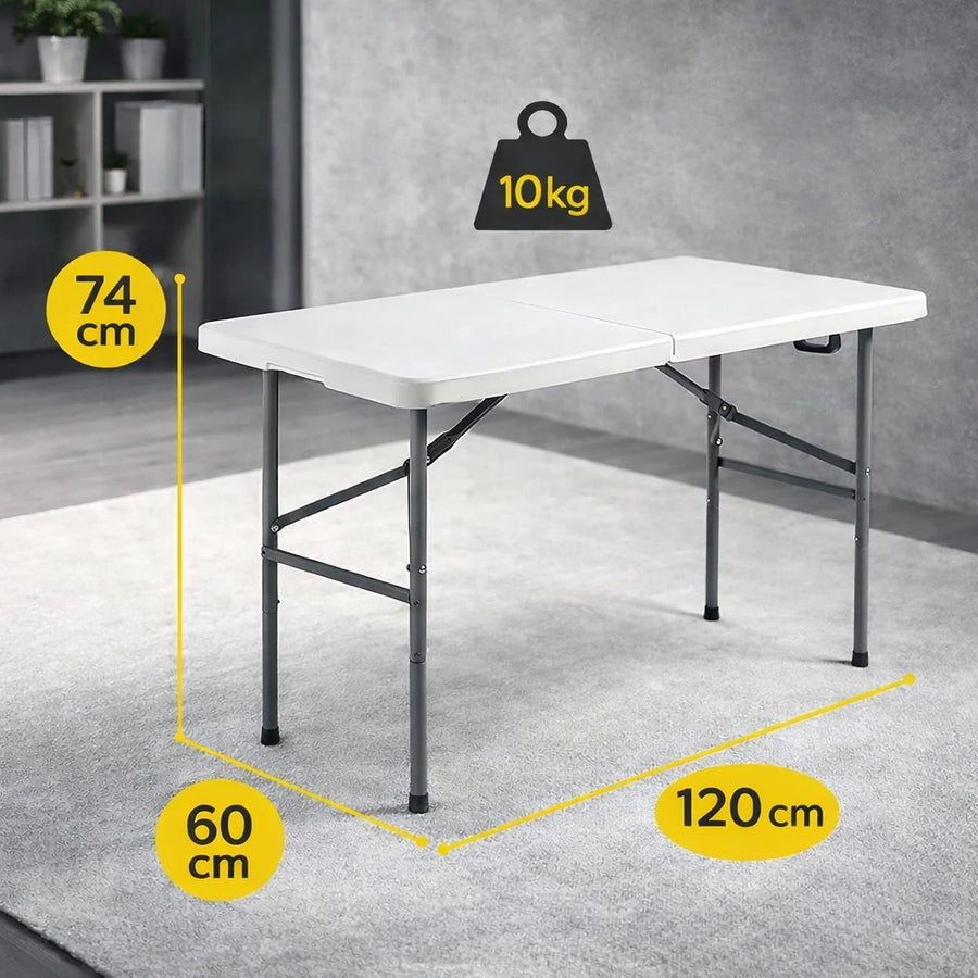 Folding Table White Portable Foldable Desk Work Table Laptop Table Study Table Indoor Outdoor Camping Table Picnic Table Utility Table
