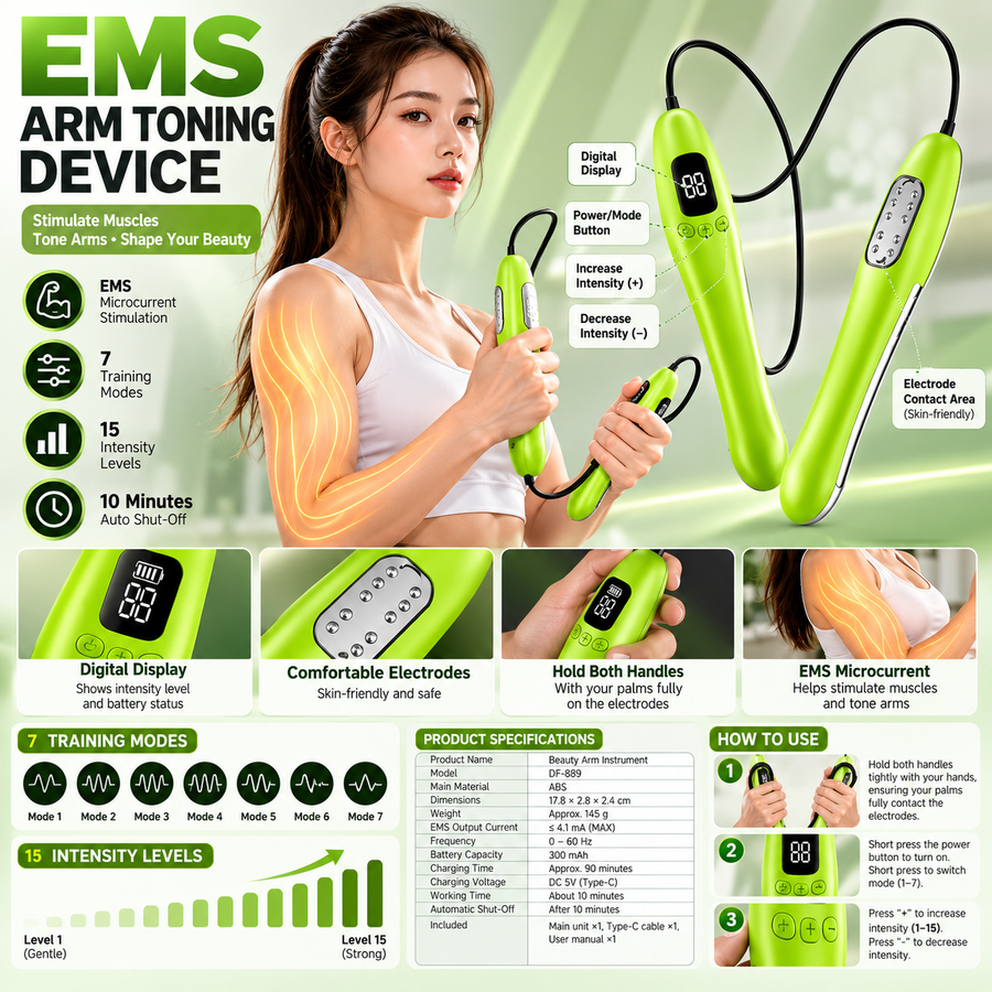 EMS Arm Toning Device with 7 Modes and 15 Intensity Levels