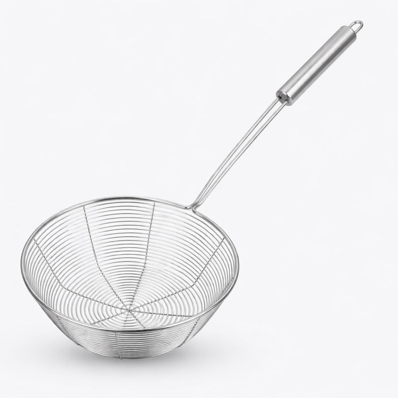 Stainless Steel Wire Skimmer Spoon for Frying, Fries & Oil Straining Kitchen Spider Strainer, Extra Large, 48 cm, 19.5 cm, 6.5 cm