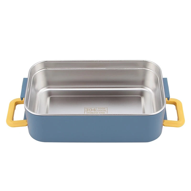 Durable Blue Lunch Box,1000ml Leak-Proof Bento Design